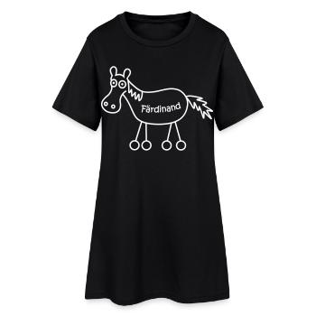 Färdinand, Ferdinand, Färt, cheval - Robe T-shirt Femme - noir - Devant