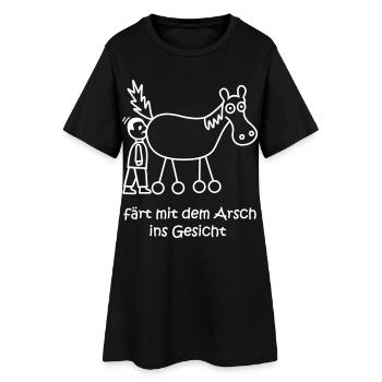 färt mit dem arsch ins gesicht, färt, cooles Pferd - Frauen T-Shirt-Kleid - Schwarz - Vorne