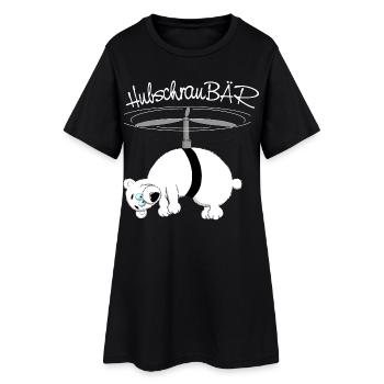 L’ours chaud et drôle - Robe T-shirt Femme - noir - Devant