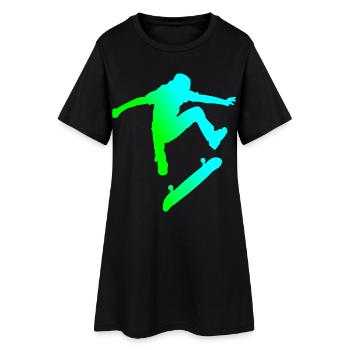 patineur - Robe T-shirt Femme - noir - Devant