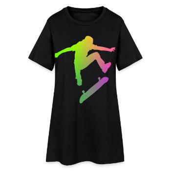 patineur - Robe T-shirt Femme - noir - Devant