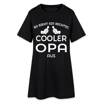 Cooler Opa - Frauen T-Shirt-Kleid - Schwarz - Vorne