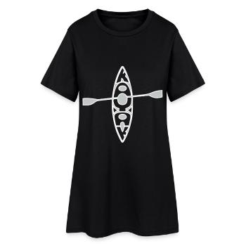 Cadeau de canoë en pagaie de kayak - Robe T-shirt Femme - noir - Devant
