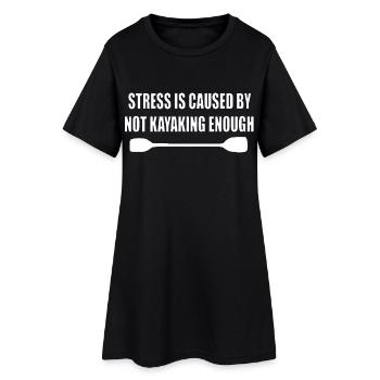 Cadeau de canoë en pagaie de kayak - Robe T-shirt Femme - noir - Devant