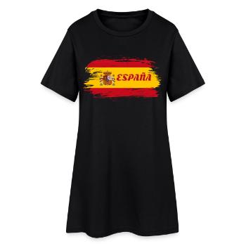 Espagne Drapeau / Cadeau Madrid Barcelone - Robe T-shirt Femme - noir - Devant