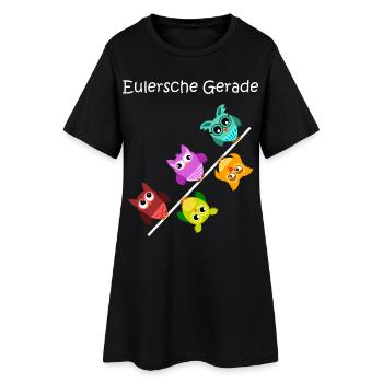 Eulersche just, owls, gift for mathematicians - Women’s T-Shirt Dress - black - Front
