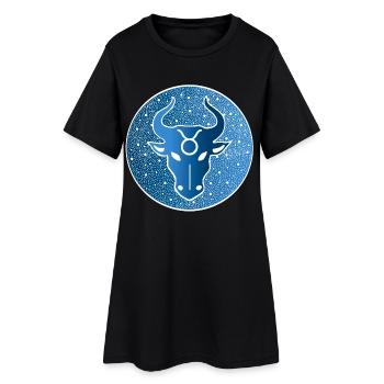 Signe astrologique : taureau - Robe T-shirt Femme - noir - Devant