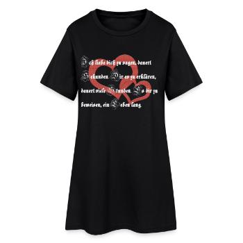 Ich Liebe dich Spruch / Gedicht - Frauen T-Shirt-Kleid - Schwarz - Vorne