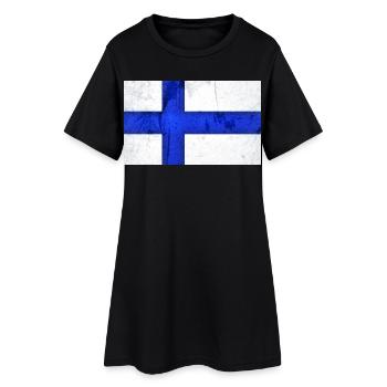 Drapeau de la Finlande - Robe T-shirt Femme - noir - Devant