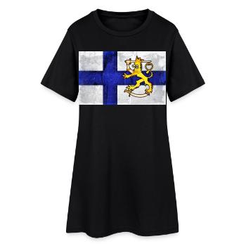Finlande, Lion - Design - Robe T-shirt Femme - noir - Devant
