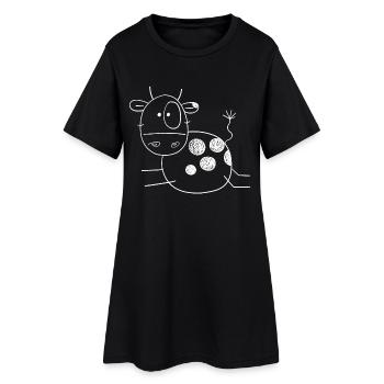 Cool vache I Strichmännchen Bovin cadeau - Robe T-shirt Femme - noir - Devant