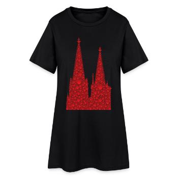 Cathédrale de Cologne Coeurs Kölle Amour Coeur Carnaval Cologne - Robe T-shirt Femme - noir - Devant