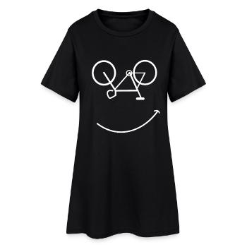 bike face lunettes vélo vélo smile rire nerd LOL - Robe T-shirt Femme - noir - Devant