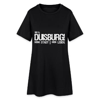 100% Duisburg Stadtleben - Frauen T-Shirt-Kleid - Schwarz - Vorne