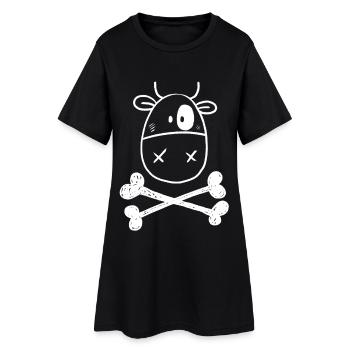 Vache de pirate je bœuf je cadeau de bande dessinée de drapeau de pirate - Robe T-shirt Femme - noir - Devant