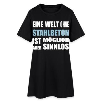 Béton, béton armé, pour ouvriers du bâtiment, ciment, construction - Robe T-shirt Femme - noir - Devant