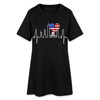 New York Skyline coeur coeur USA cadeau NY - Robe T-shirt Femme - noir - Devant