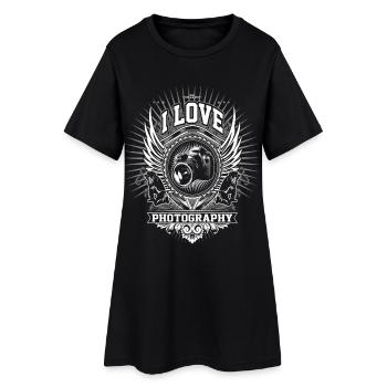 I Love Photography Wing Emblem - Women’s T-Shirt Dress - black - Front