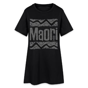 T-shirt à imprimé tribal Maozi - Robe T-shirt Femme - noir - Devant