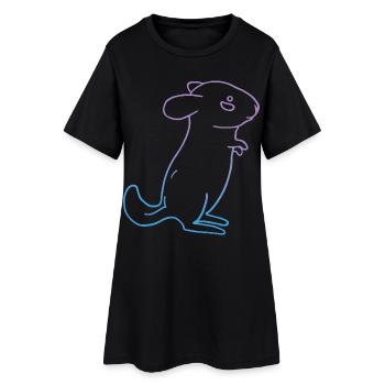 Animal chinchilla - Robe T-shirt Femme - noir - Devant
