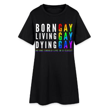 LGBT Bear Pride - Frauen T-Shirt-Kleid - Schwarz - Vorne