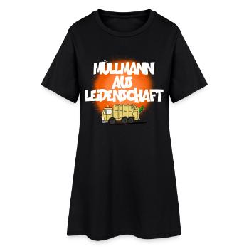 MÜLLMANN AUS LEIDENSCHAFT - Frauen T-Shirt-Kleid - Schwarz - Vorne