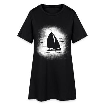 Segeln - Segelboot - Frauen T-Shirt-Kleid - Schwarz - Vorne