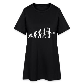 Bäcker Evolution Distressed Look - Frauen T-Shirt-Kleid - Schwarz - Vorne