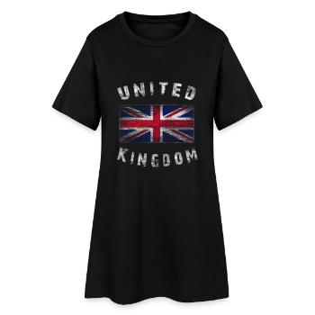 Union Jack - Royaume-Uni - Robe T-shirt Femme - noir - Devant