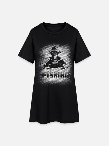 Pêche - Robe T-shirt Femme - noir
