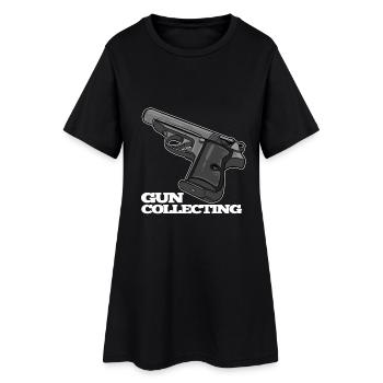 Design pistolet avec motif de texte - Robe T-shirt Femme - noir - Devant
