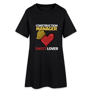 Ouvrier de la construction Coeur Amour Design - Robe T-shirt Femme - noir - Devant