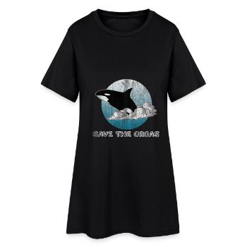  Orca Spruch für Tierschutz - Frauen T-Shirt-Kleid - Schwarz - Vorne