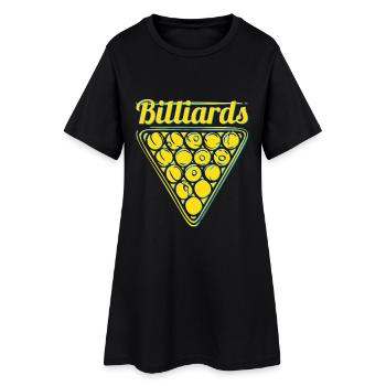 Billard Billard design sur streetwear - Robe T-shirt Femme - noir - Devant