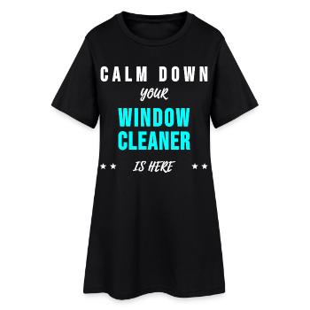 Nettoyant à vitres Dictons de nettoyant de bâtiment - Robe T-shirt Femme - noir - Devant