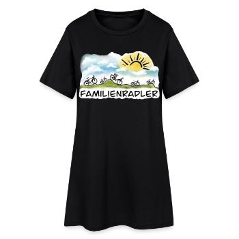 Familienradler Sonnenaufgang Design - Frauen T-Shirt-Kleid - Schwarz - Vorne