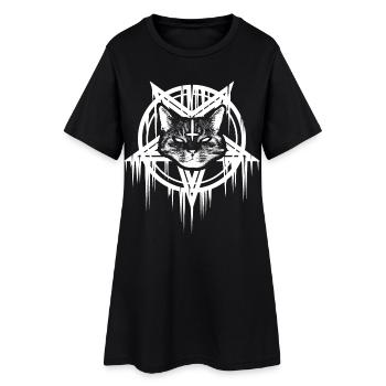 Chat satanique dans Pentagramme - Robe T-shirt Femme - noir - Devant