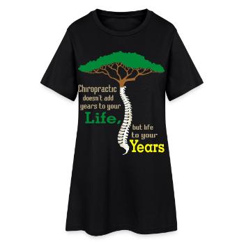 Motif d’arbre en croissance avec motif de tourbillon - Robe T-shirt Femme - noir - Devant