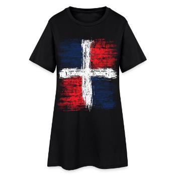 Dominikanische Republik - Frauen T-Shirt-Kleid - Schwarz - Vorne