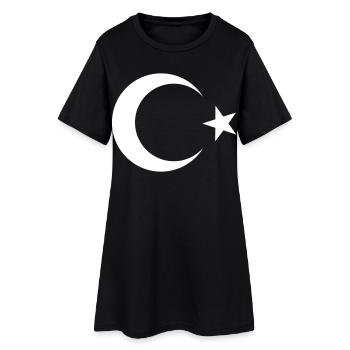 Drapeau turc noir - Robe T-shirt Femme - noir - Devant