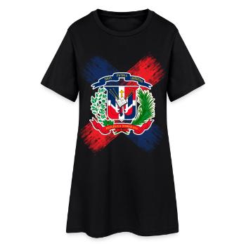 Dominikanische Republik - Frauen T-Shirt-Kleid - Schwarz - Vorne
