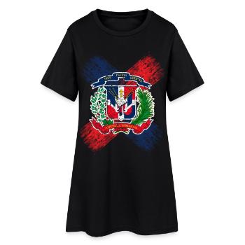 Dominikanische Republik - Frauen T-Shirt-Kleid - Schwarz - Vorne
