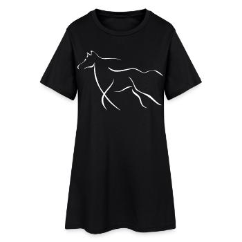 Cheval élégant - Robe T-shirt Femme - noir - Devant