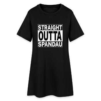 Straight Outta Spandau - Frauen T-Shirt-Kleid - Schwarz - Vorne