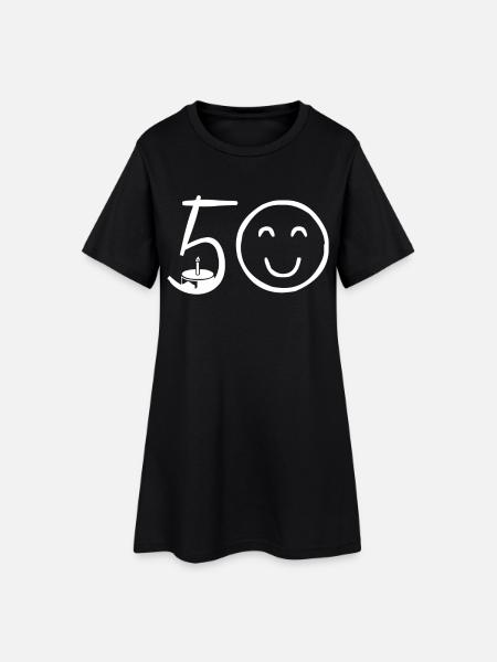 50. Geburtstag - Frauen T-Shirt-Kleid - Schwarz
