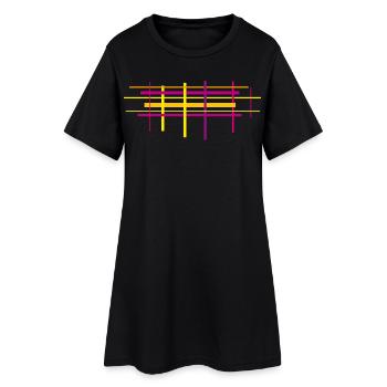 abstrakt / Linien - Robe T-shirt Femme - noir - Devant