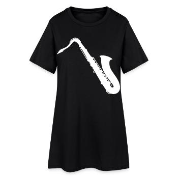 Saxophoniste Saxophone - Design - Robe T-shirt Femme - noir - Devant