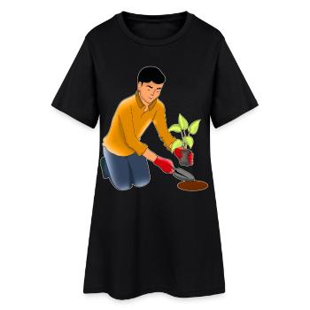 Jardinage, Jardinage, Plantes - Robe T-shirt Femme - noir - Devant