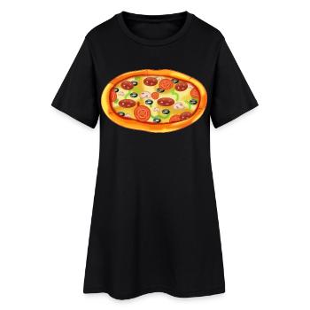 Pizza - Women’s T-Shirt Dress - black - Front