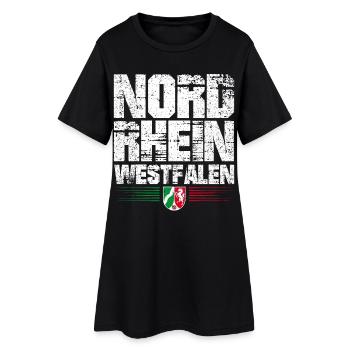 Nordrhein Westfalen - NRW - Nordrhein-Westfalen - Frauen T-Shirt-Kleid - Schwarz - Vorne